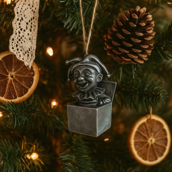 Pewter Jack in the Box ornament - Picture 1 of 3